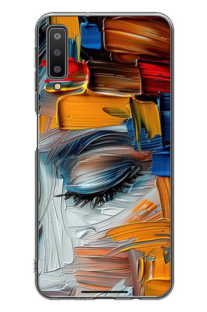 Samsung Galaxy A7 2018 Uyumlu Göz Boyama Fırçaları Baskılı Silikon Kılıf
