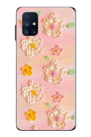 Samsung Galaxy M51 Uyumlu Pastel Papatya Baskılı Silikon Kılıf