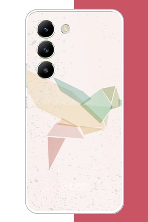 Vivo V30 Lite Uyumlu origami kuş Baskılı Silikon Kılıf