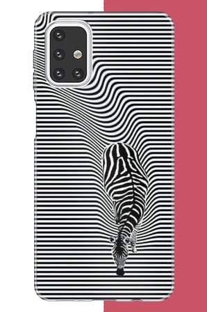 Samsung Galaxy M31s Uyumlu Abstract zebra Baskılı Silikon Kılıf