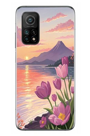 Xiaomi Mi 10 T Uyumlu Çiçek Yağlı Boya Baskılı Silikon Kılıf