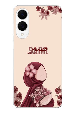Samsung Galaxy S25 Edge Uyumlu Bordür Çiçekli Sabır Yazılı Baskılı Silikon Kılıf