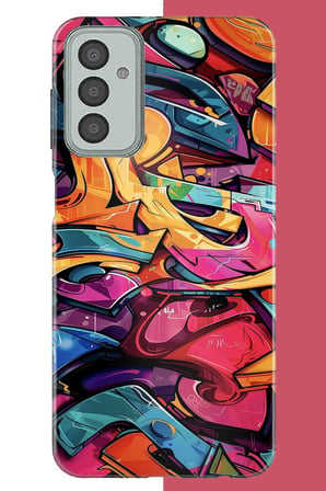 Samsung Galaxy M13-M23 Uyumlu Renkli Graffiti Duvarı Baskılı Silikon Kılıf
