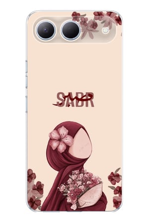 Tecno Spark 40 5G Uyumlu Bordür Çiçekli Sabır Yazılı Baskılı Silikon Kılıf