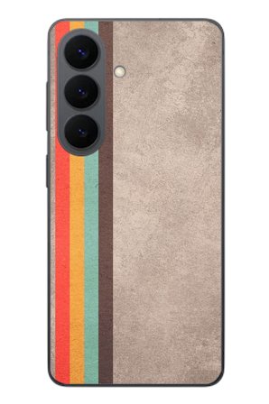 Samsung Galaxy S26 Uyumlu Retro Gökkuşağı Baskılı Silikon Kılıf