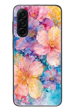 Samsung Galaxy A17 Uyumlu Yağlı Boya Çiçekler Baskılı Silikon Kılıf