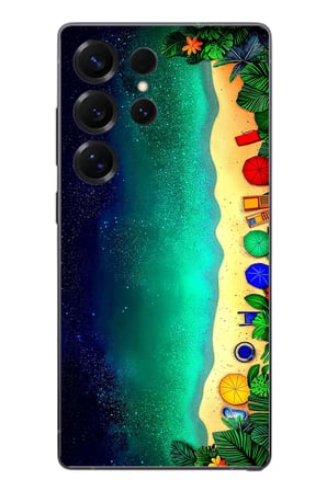 Samsung Galaxy S25 Ultra Uyumlu Tatil Kumsal Gecesi Baskılı Silikon Kılıf