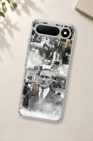 Tecno Spark 50 5G Uyumlu Mustafa Kemal Atatürk Kolaj Baskılı Silikon Kılıf