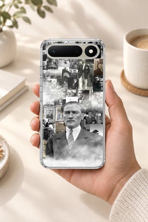Tecno Spark 50 5G Uyumlu Mustafa Kemal Atatürk Kolaj Baskılı Silikon Kılıf