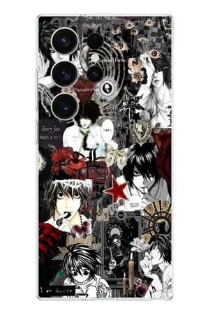 Samsung Galaxy S26 Ultra Uyumlu Death Note Kolaj Tasarımlı Baskılı Silikon Kılıf