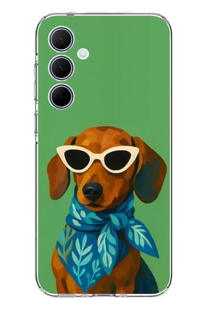 Samsung Galaxy A35 Uyumlu Cool Dachshund Köpek Baskılı Silikon Kılıf