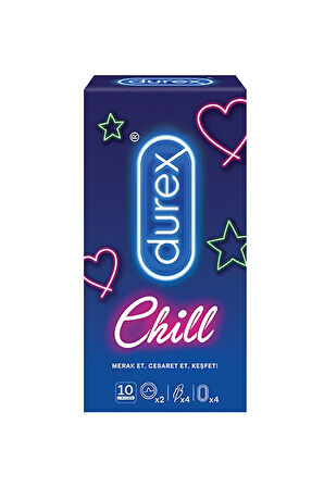 Durex Prezervatif Chill 10'lu (2 Adet Klasik, 4 Adet Yok Ötesi Ekstra His, 4 Adet Yakın Hisset)