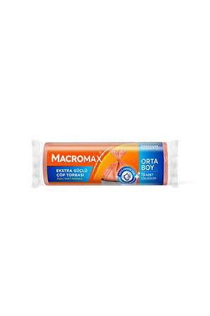 Macromax Extra Güçlü Çöp Torbası Orta Boy 15'li