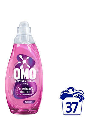 Omo Express Fresh Sıvı Bakım Deterjanı Capcanlı Renkler Renkli ve Siyahlar 37 Yıkama 1480 ml