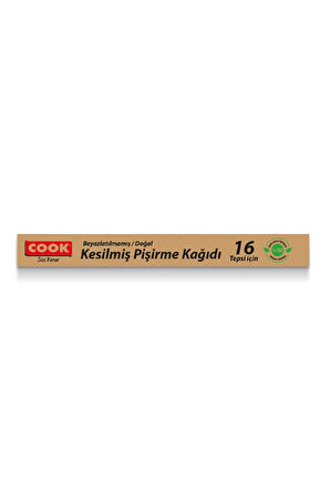 Cook Kesilmiş Pişirme Kağıdı Doğal 16'lı