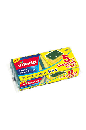 Vileda Sünger 5'li Eko Oluklu Paket