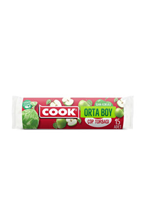 Cook Çöp Torbası Orta Boy Elma Kokulu 15'li