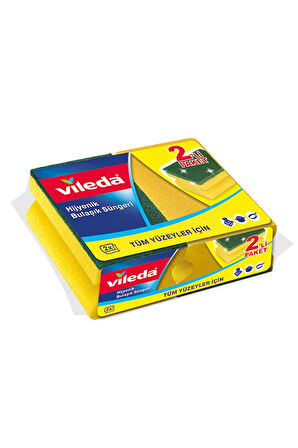 Vileda Sünger 2'li Yeşil Oluklu