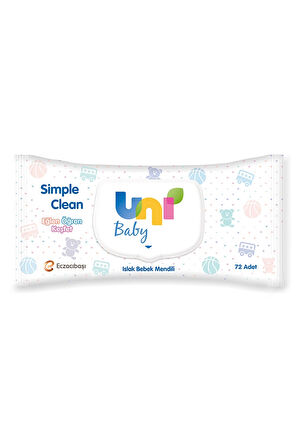 Uni Baby Islak Havlu Simple Clean 72'li