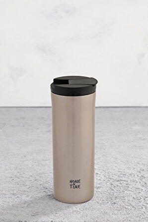 Hometime Silindir Termos Bardak 400 ml Parlak Kum