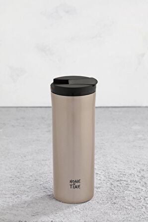 Hometime Silindir Termos Bardak 400 ml Parlak Kum