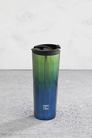 Hometime Silindir Termos Bardak 500 ml Mavi Yeşil