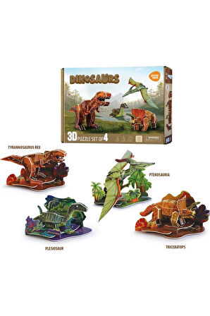 Matrax Plaka Puzzle Dinazor 4'lü Set