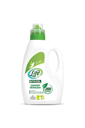 Life By Fakir Bitkisel Vegan Sıvı Çamaşır Deterjanı 1500 ml 30 Yıkama Renkliler ve Beyazlar