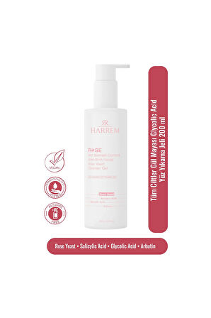Rose Series Tüm Ciltler Gül Mayası Glycolic Acid Hassas Yüz Yıkama Jeli 200 ML