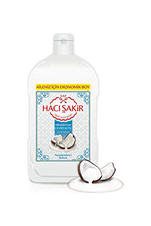 2 ADET  Hacı Şakir Sıvı Sabun Hindistan Cevizi Sütü 1500 ml