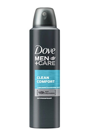 2 ADET  Dove Deodorant Clean Comfort Sprey Erkek 50 ml