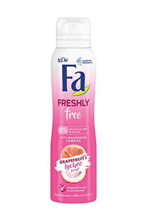 2 ADET  Fa Deodorant Freshly Free Greyfurt&Lychee Sprey Kadın 150 ml