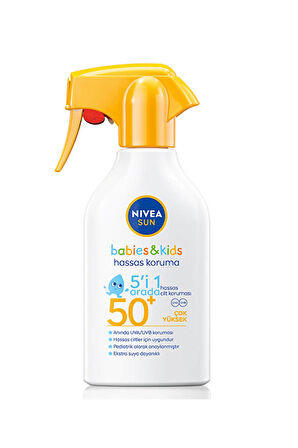 2 ADET  Nivea Sun Babies & Kids Hassas Koruma Sprey SPF 50 270 ml