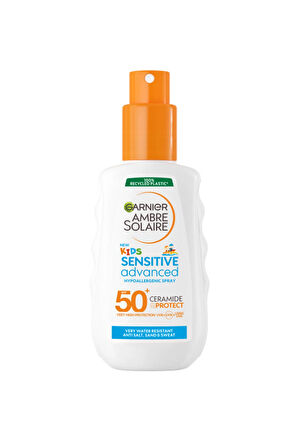 2 ADET  Garnier Ambre Solaire Sensitive Advanced Çocuk Hipoalerjenik Güneş Koruyucu Sprey SPF 50+ 150 ml