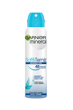 2 ADET  Garnier Mineral Deodorant Saf ve Temiz Sprey Kadın 150 ml