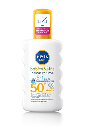 2 ADET  Nivea Sun Çocuk Güneş Spreyi Hassas Koruma SPF 50+ 200 ml