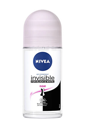 2 ADET  Nivea Roll-On Invisible Black&White Clear 50 ml