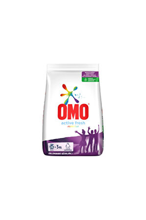 2 ADET  Omo Çamaşır Deterjanı 3 kg Active Fresh Renkliler