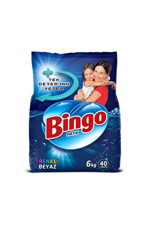 2 ADET  Bingo Çamaşır Deterjanı 6 kg Beyaz + Renkli