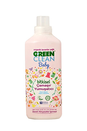 2 ADET  Green Clean Bitkisel Sıvı Bebek Çamaşır Yumuşatıcı 1000 ml