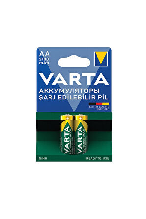 2 ADET  Varta Pil Rechargeable Power 2' Li Kalem Pil 2100 Mah