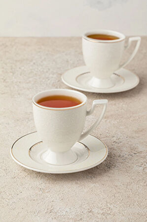 2 ADET  Hometime Porselen Kahve Fincanı Seti 6'lı 220ml