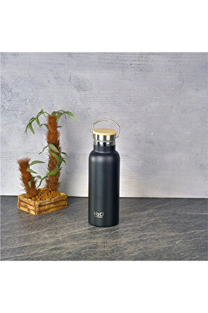 2 ADET  Tohana Termos Bambu Kapak Siyah 500cc