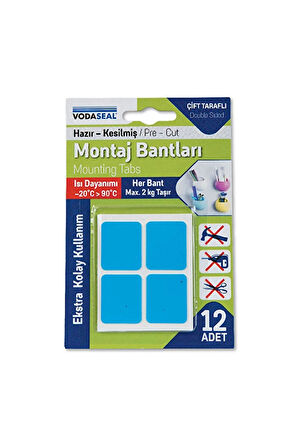 2 ADET  Vodaseal Hazır Montaj Bandı Beyaz 12'li Set