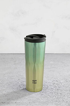 2 ADET  Hometime Diamond Termos Bardak 500ml Gold Yeşil