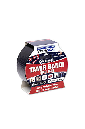 2 ADET  Vodaseal Tamir Bandı Siyah 50mmx25mt