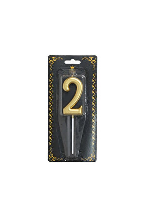 2 ADET  Rakam Mum 2 Numara Altın