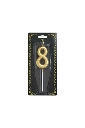 2 ADET  Rakam Mum 8 Numara Altın