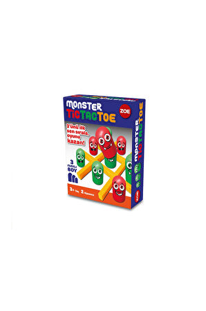 2 ADET  ZOE Monster Tic Tac Toe Kutu Oyunu 35009