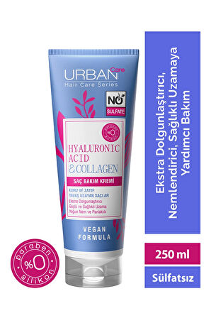2 ADET  Urban Care Hyaluronik Asit & Kolajen 250ml Sülfatsız Saç Kremi